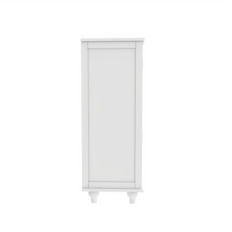 Bahut buffet minimaliste avec deux portes vitrées et un tiroir, meuble de rangement en bois pour salon, couloir