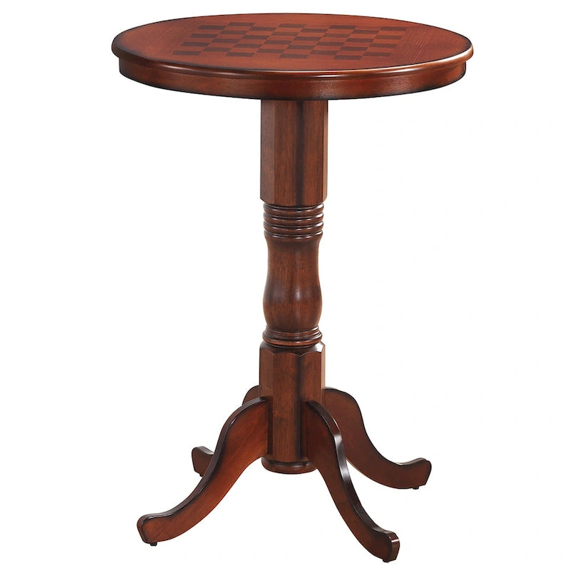 Table ronde de pub 42, table d'échecs de bistrot vintage avec plateau damier - Voir détails