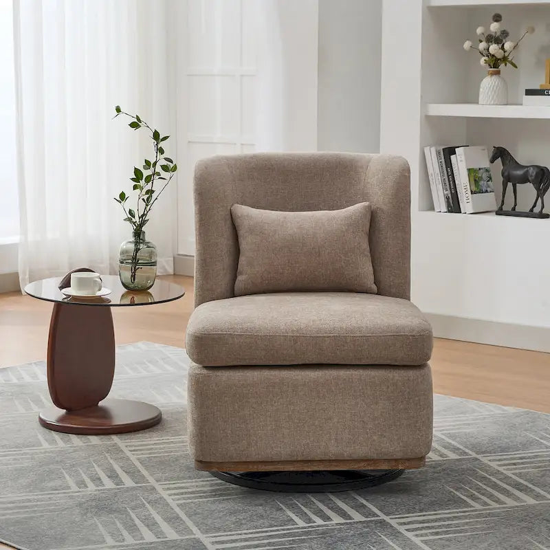 Fauteuil de bureau chenille large de 63,5 cm avec base pivotante en métal à 360°