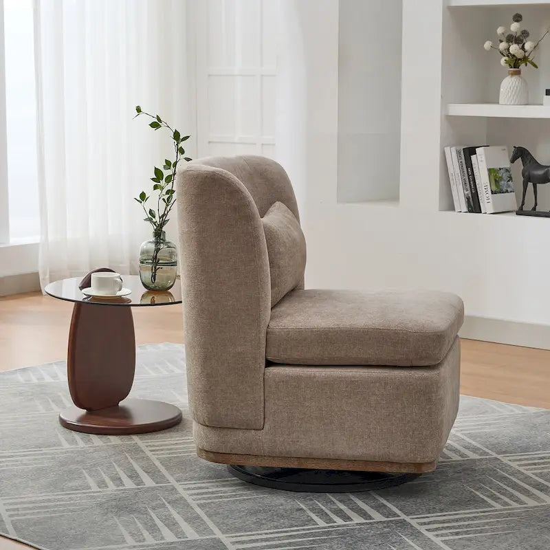 Fauteuil de bureau chenille large de 63,5 cm avec base pivotante en métal à 360°