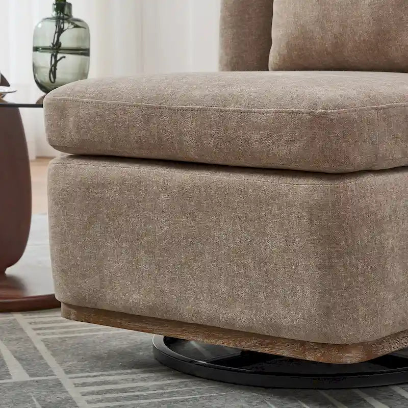 Fauteuil de bureau chenille large de 63,5 cm avec base pivotante en métal à 360°
