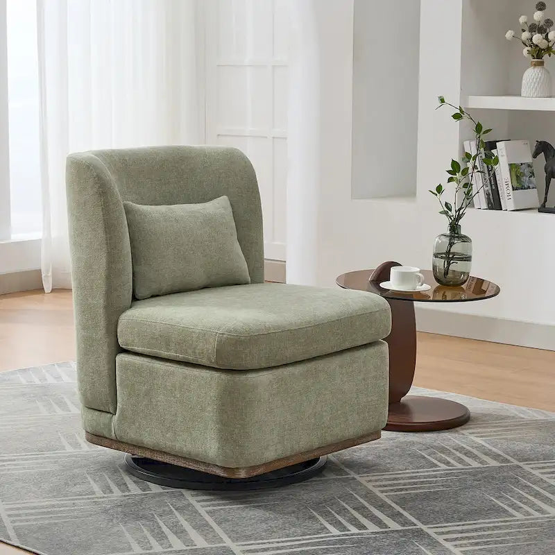 Fauteuil de bureau chenille large de 63,5 cm avec base pivotante en métal à 360°