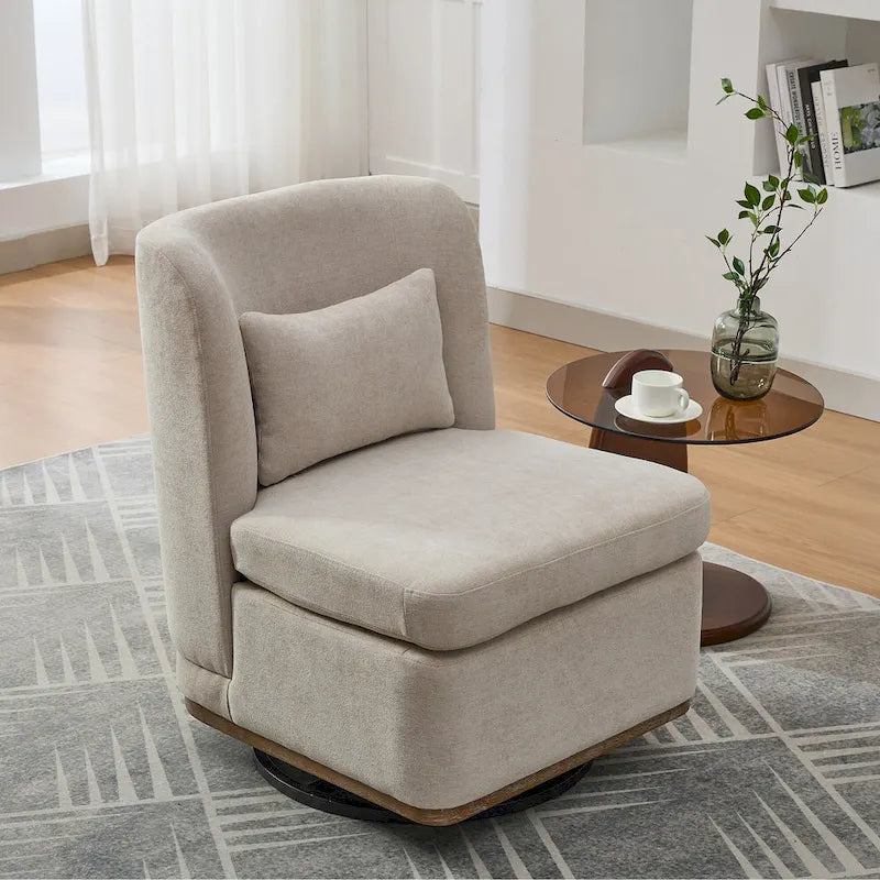 Fauteuil de bureau chenille large de 63,5 cm avec base pivotante en métal à 360°