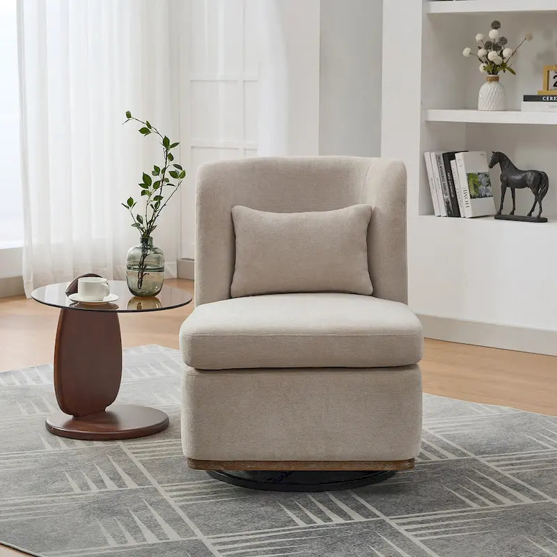 Fauteuil de bureau chenille large de 63,5 cm avec base pivotante en métal à 360°