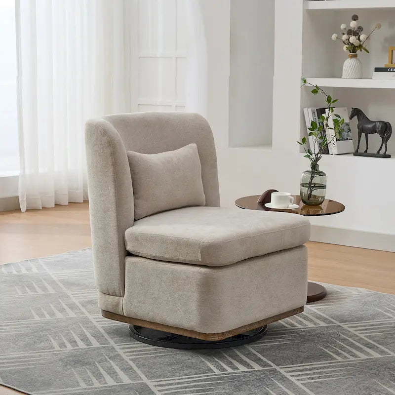 Fauteuil de bureau chenille large de 63,5 cm avec base pivotante en métal à 360°