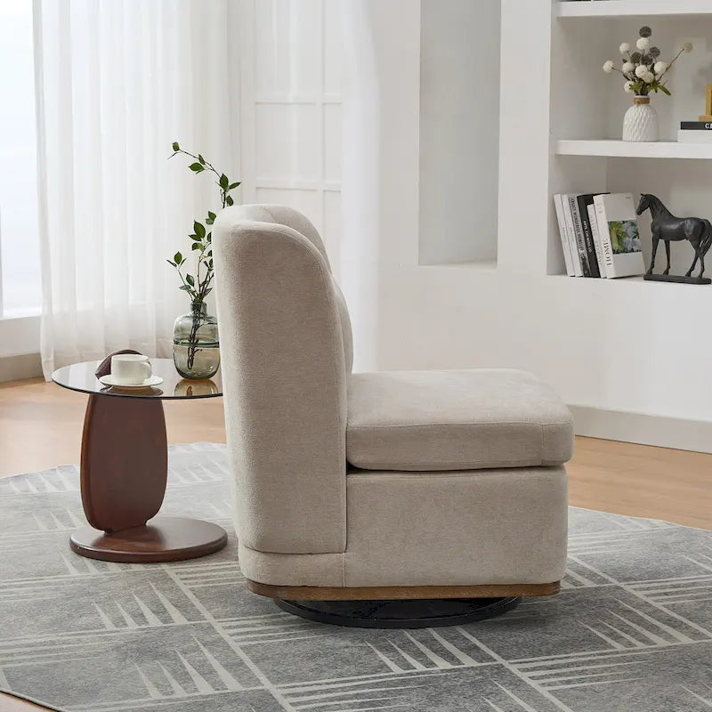 Fauteuil de bureau chenille large de 63,5 cm avec base pivotante en métal à 360°