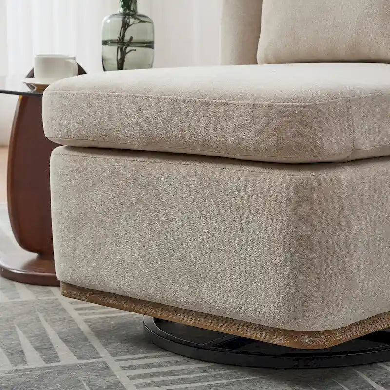 Fauteuil de bureau chenille large de 63,5 cm avec base pivotante en métal à 360°