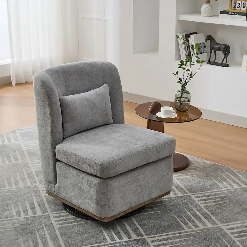 Fauteuil de bureau chenille large de 63,5 cm avec base pivotante en métal à 360°