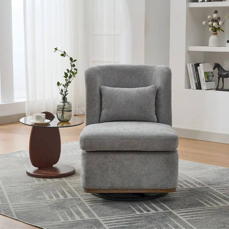 Fauteuil de bureau chenille large de 63,5 cm avec base pivotante en métal à 360°