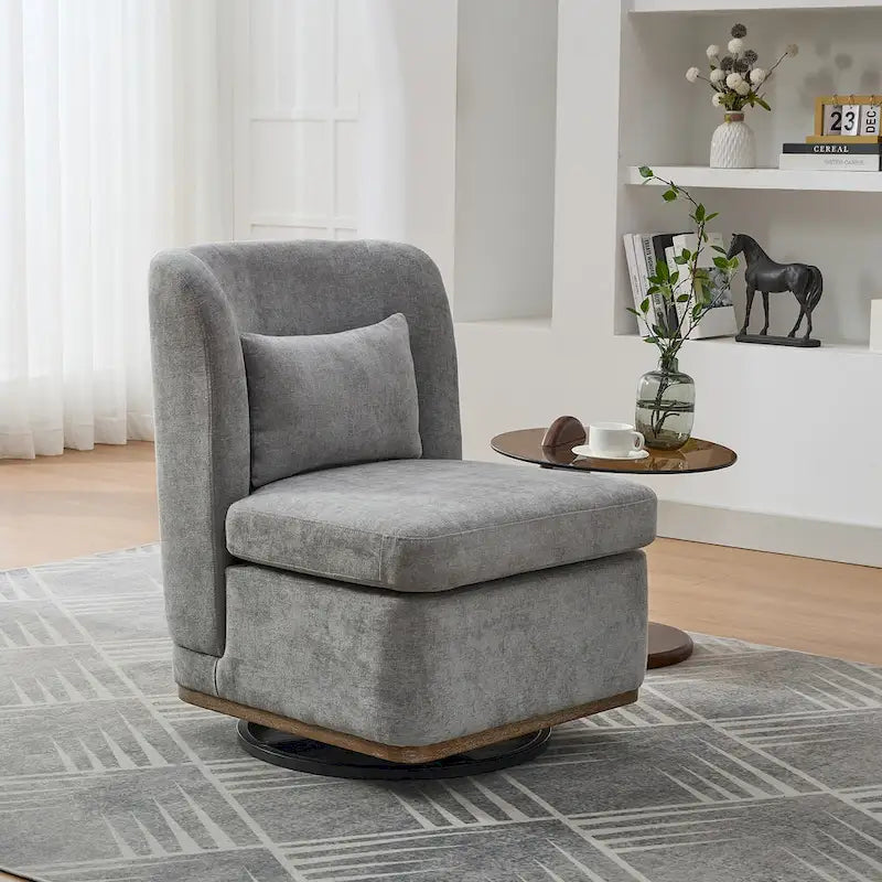 Fauteuil de bureau chenille large de 63,5 cm avec base pivotante en métal à 360°