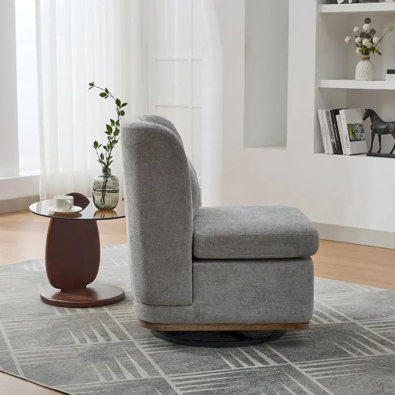 Fauteuil de bureau chenille large de 63,5 cm avec base pivotante en métal à 360°