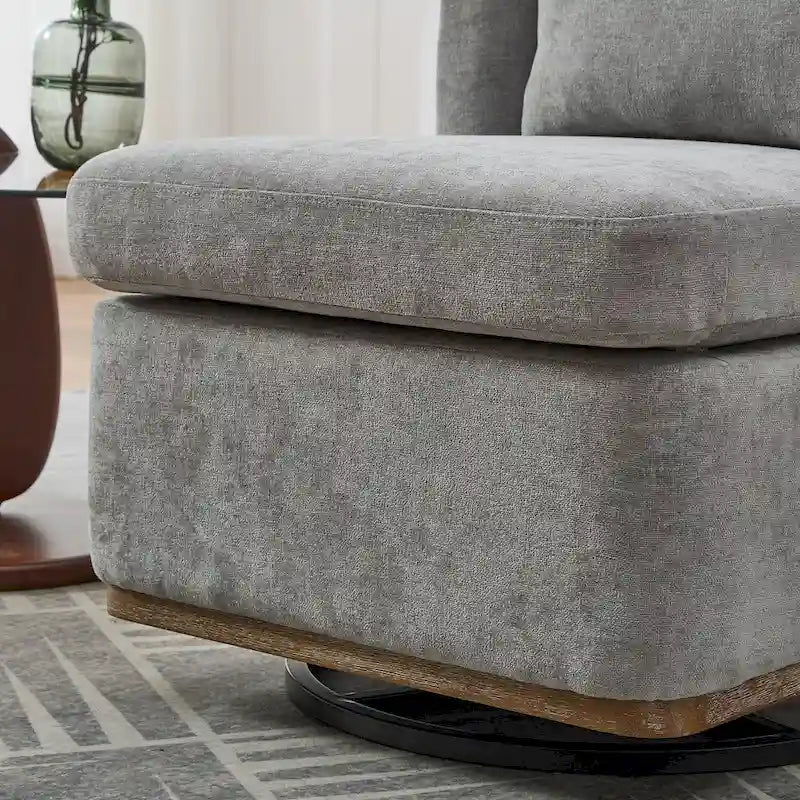 Fauteuil de bureau chenille large de 63,5 cm avec base pivotante en métal à 360°