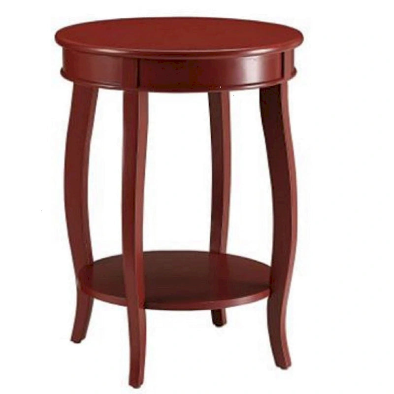 Table d'appoint ronde polyvalente en bois massif de 61 cm avec étagère, parfaite pour la chambre ou le salon - 61 H x 46 L x 46 P
