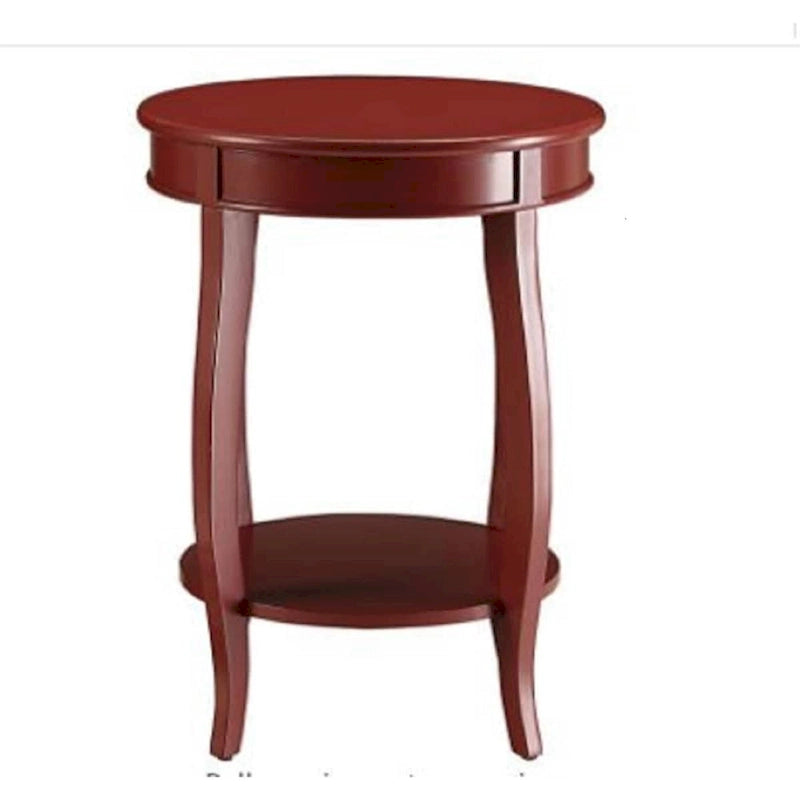 Table d'appoint ronde polyvalente en bois massif de 61 cm avec étagère, parfaite pour la chambre ou le salon - 61 H x 46 L x 46 P