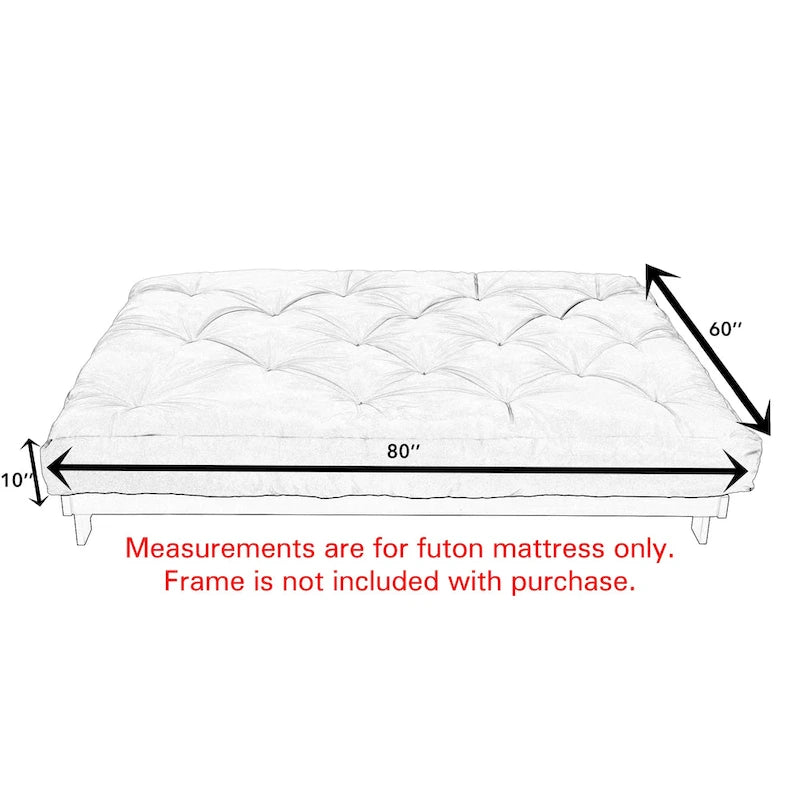 Matelas futon grand lit de 10 po (matelas seulement)