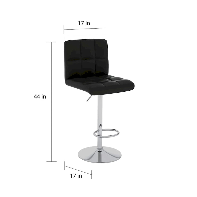 Tabourets de bar réglables chromés rembourrés (Lot de 2)