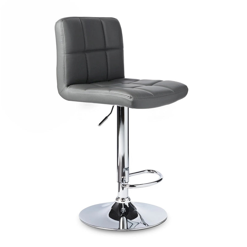 Tabourets de bar réglables chromés rembourrés (Lot de 2)