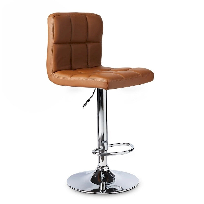 Tabourets de bar réglables chromés rembourrés (Lot de 2)