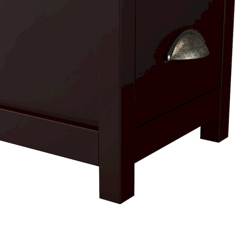 Table d'appoint avec deux tiroirs et étagère ouverte