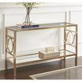 Steve Silver Oria Modern Tempered Glass and Gold Metal Sofa Table