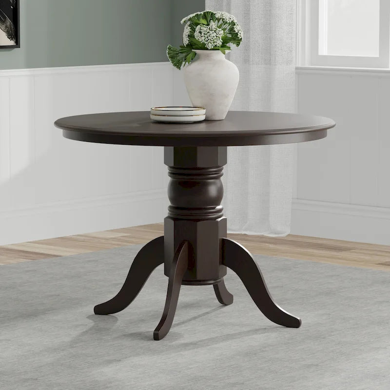 Table à manger ronde sur pied en bois de 42 po