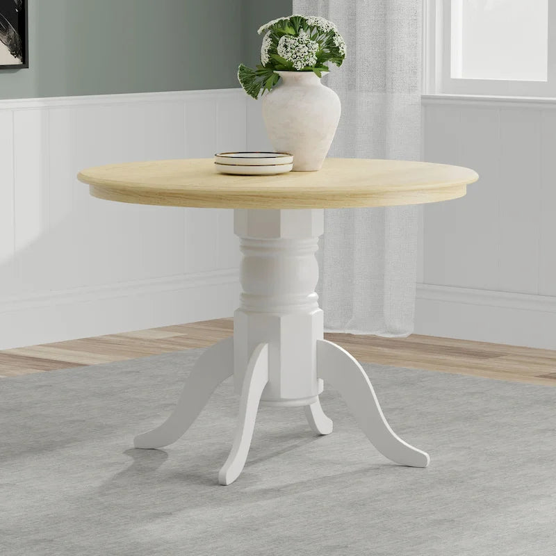 Table à manger ronde sur pied en bois de 42 po
