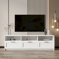 Meuble TV moderne minimaliste de 80 pouces, meuble TV avec casier ouvert pour salon et chambre