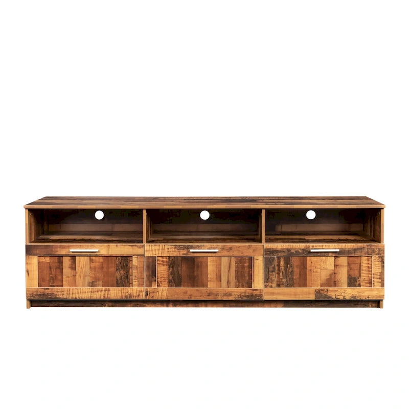 Meuble TV moderne minimaliste de 80 pouces, meuble TV avec casier ouvert pour salon et chambre