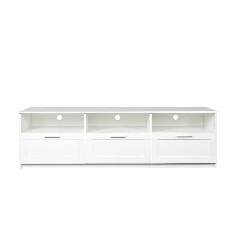 Meuble TV moderne minimaliste de 80 pouces, meuble TV avec casier ouvert pour salon et chambre