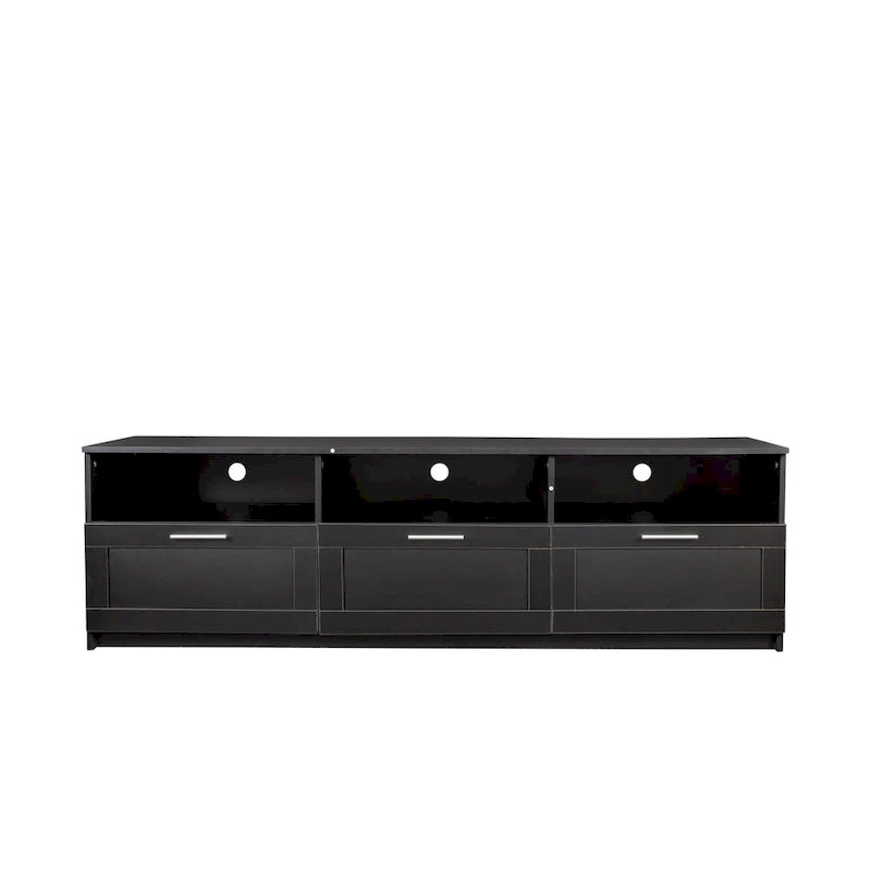Meuble TV moderne minimaliste de 80 pouces, meuble TV avec casier ouvert pour salon et chambre