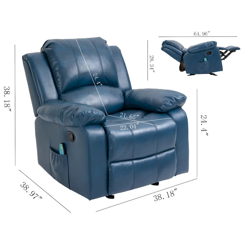Fauteuil inclinable en similicuir avec massage