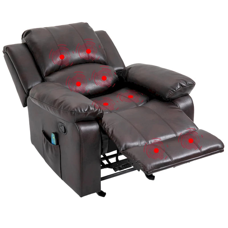 Fauteuil inclinable en similicuir avec massage