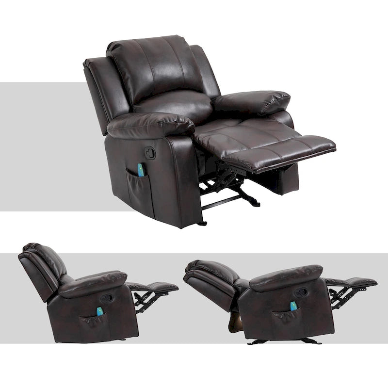 Fauteuil inclinable en similicuir avec massage