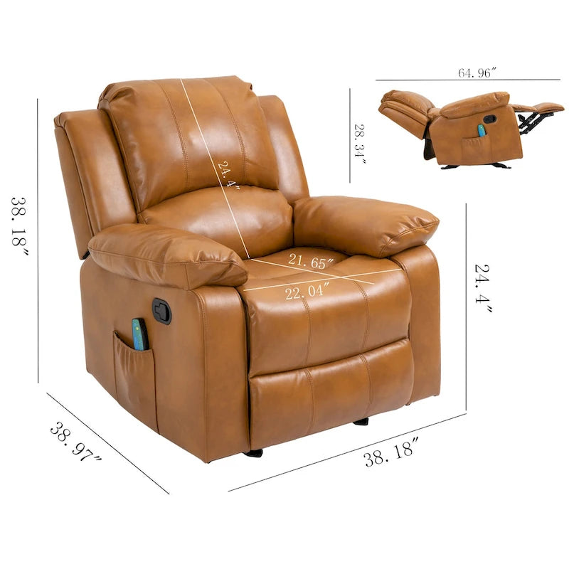 Fauteuil inclinable en similicuir avec massage