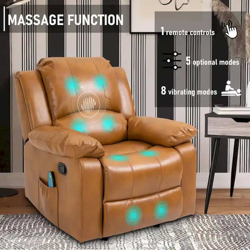 Fauteuil inclinable en similicuir avec massage