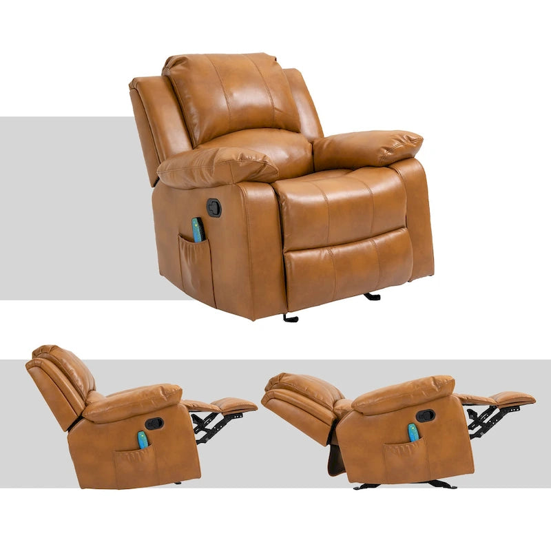 Fauteuil inclinable en similicuir avec massage