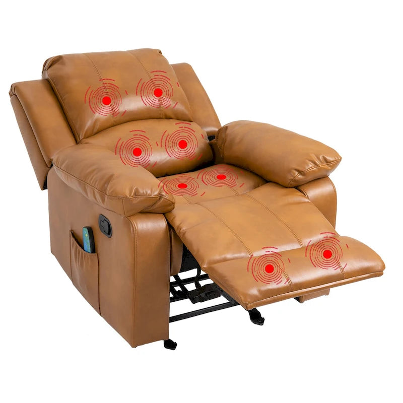 Fauteuil inclinable en similicuir avec massage