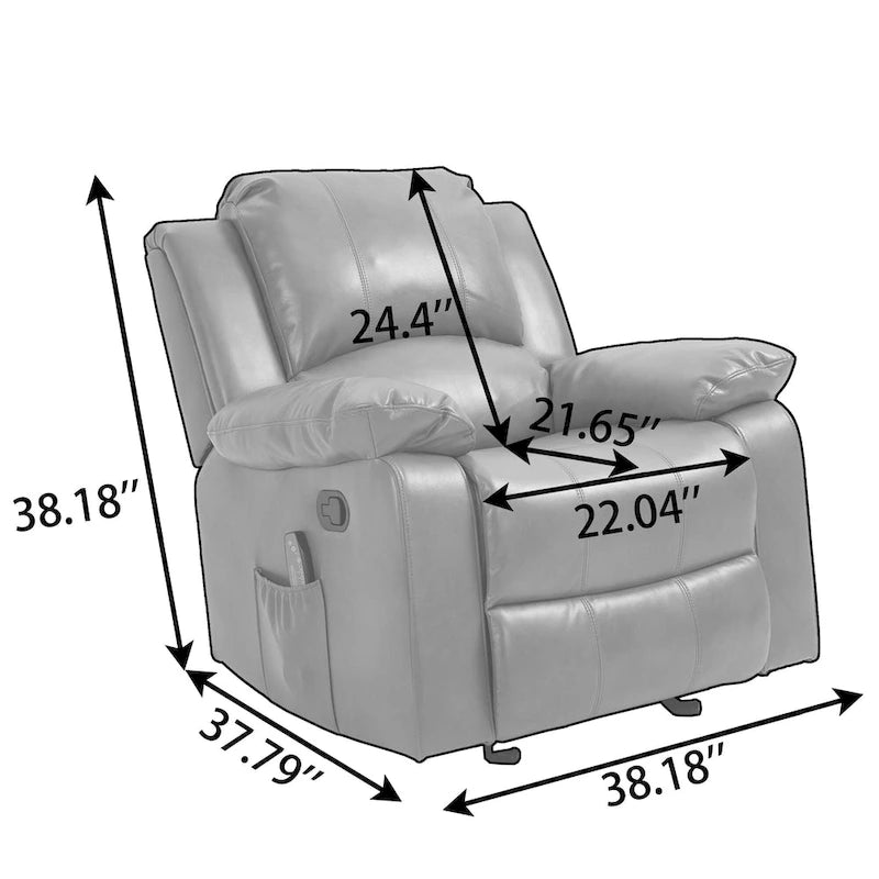 Fauteuil inclinable en similicuir avec massage