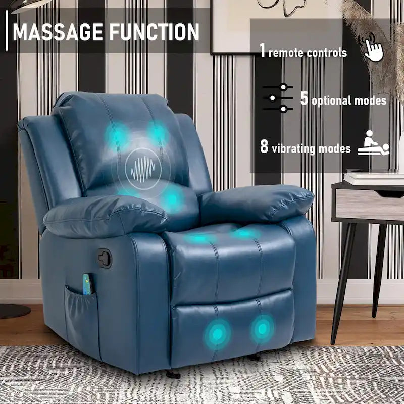 Fauteuil inclinable en similicuir avec massage