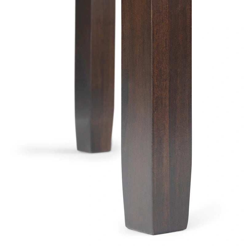 Table d'appoint rectangulaire étroite contemporaine en bois massif de 14 pouces de large - 14 x 24 x 20