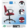 Fauteuil de bureau ergonomique mi-dossier bordeaux