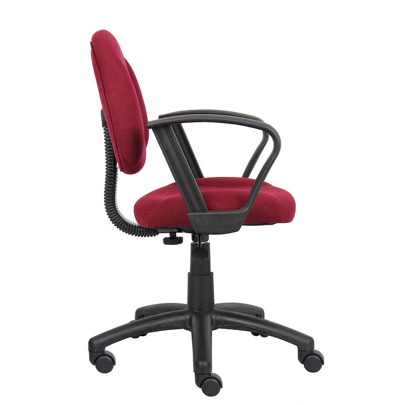 Fauteuil de bureau ergonomique mi-dossier bordeaux