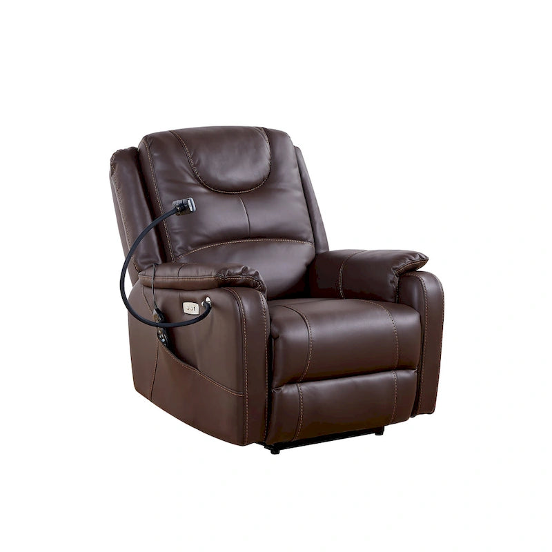 Fauteuil inclinable électrique zéro gravité avec position de couchage confortable, massage, chauffage et support de téléphone, poches latérales, port de chargement USB