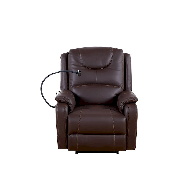 Fauteuil inclinable électrique zéro gravité avec position de couchage confortable, massage, chauffage et support de téléphone, poches latérales, port de chargement USB