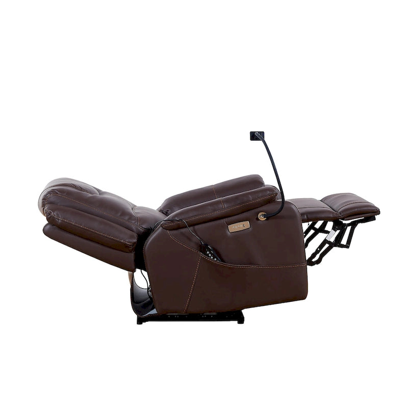 Fauteuil inclinable électrique zéro gravité avec position de couchage confortable, massage, chauffage et support de téléphone, poches latérales, port de chargement USB