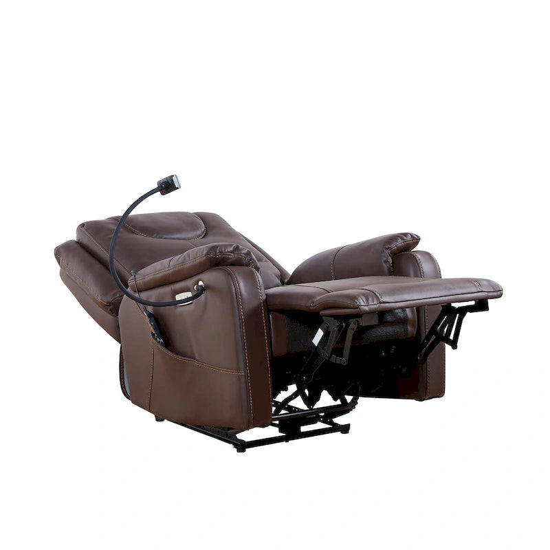 Fauteuil inclinable électrique zéro gravité avec position de couchage confortable, massage, chauffage et support de téléphone, poches latérales, port de chargement USB