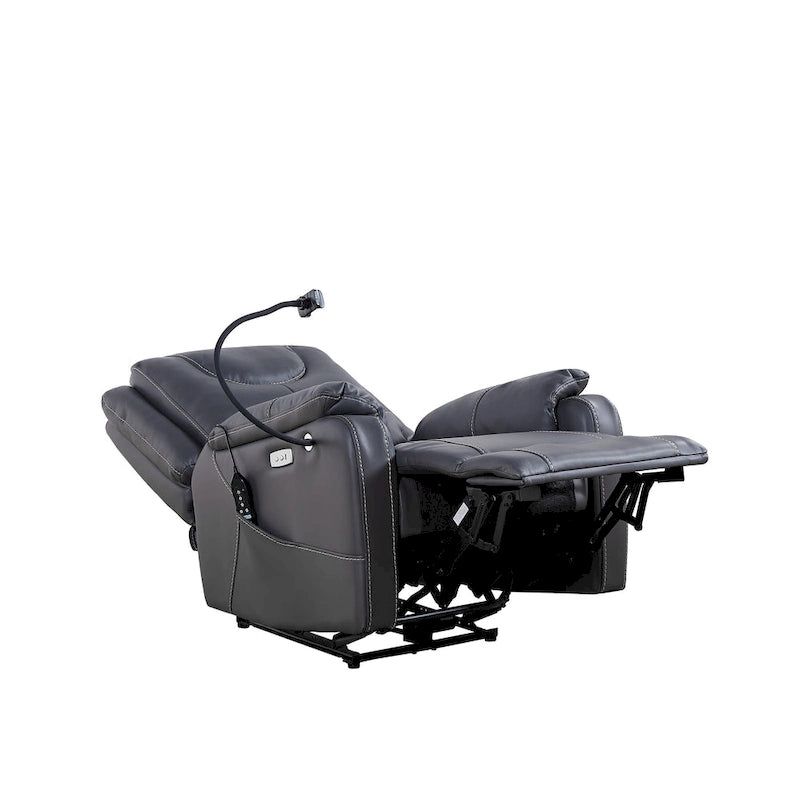 Fauteuil inclinable électrique zéro gravité avec position de couchage confortable, massage, chauffage et support de téléphone, poches latérales, port de chargement USB