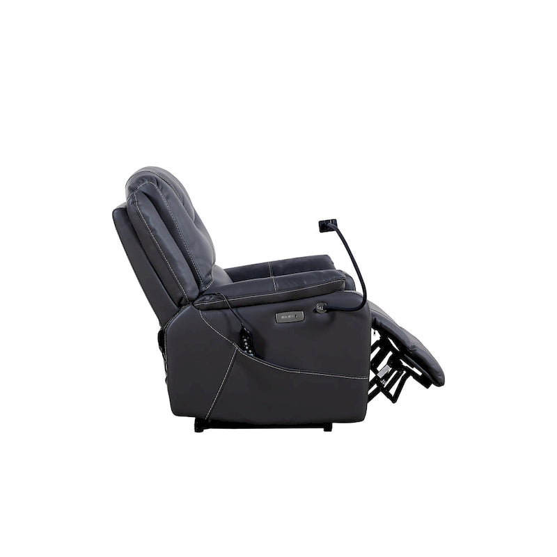Fauteuil inclinable électrique zéro gravité avec position de couchage confortable, massage, chauffage et support de téléphone, poches latérales, port de chargement USB