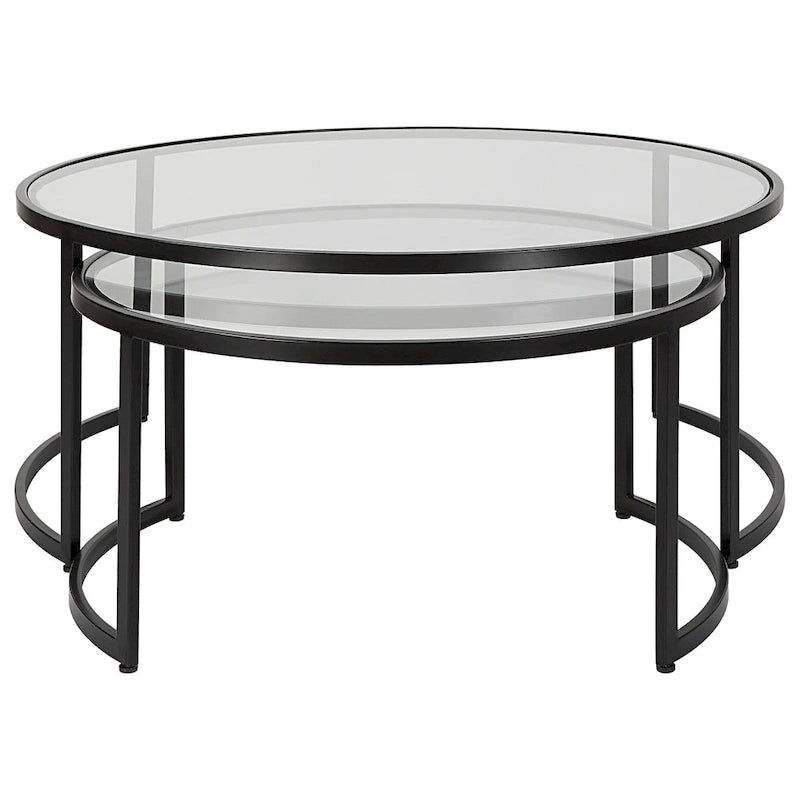 Tables basses gigognes noires S/2
