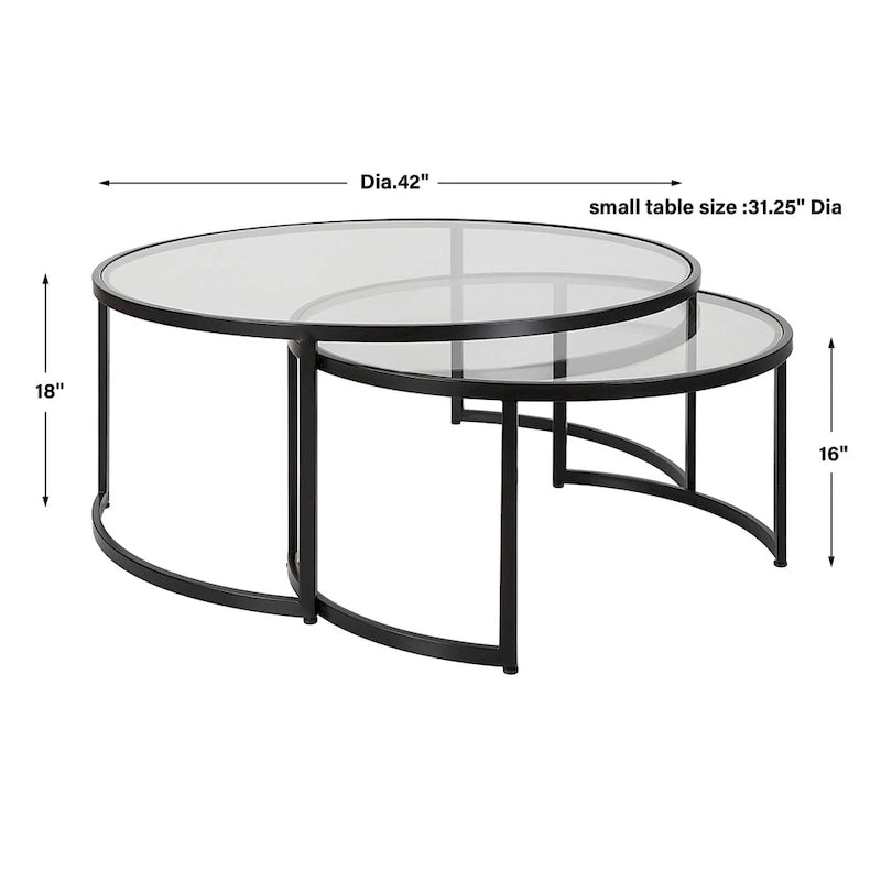 Tables basses gigognes noires S/2